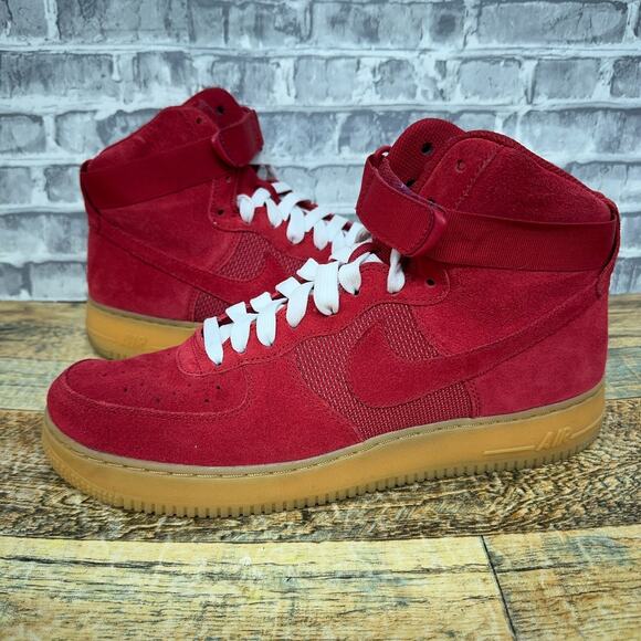Nike Air Force 1 '07 LV8 High Gym Red Gum 806403-601 Mens Size 11.5 Rare 2017 - Picture 1 of 9